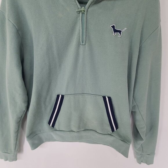 Victoria's Secret PINK Boyfriend Half Zip Mockneck Logo Fleece Sweatshirt Size S - Picture 3 of 8